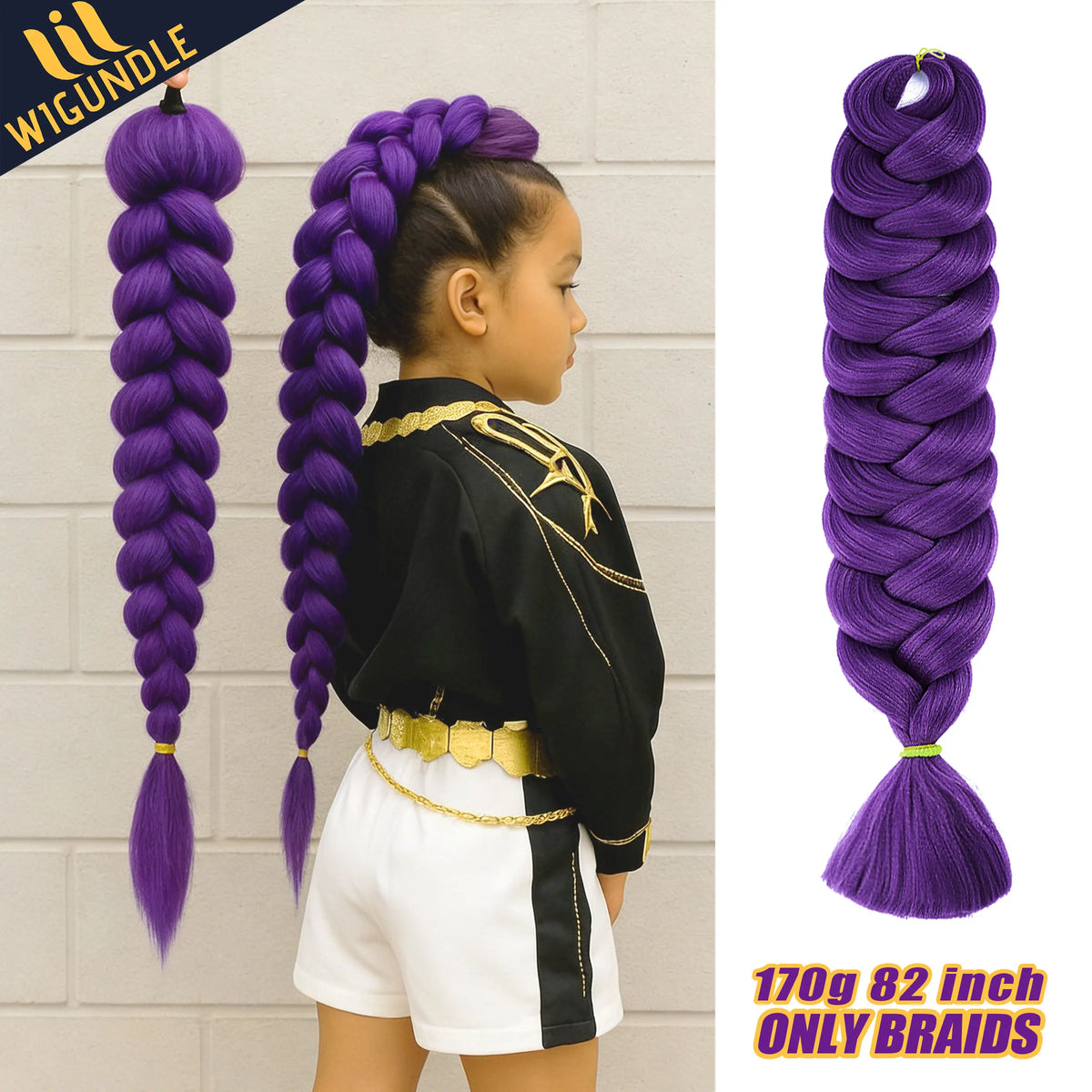82 Inch Long Jumbo Braiding Hair Synthetic Braids Crochet Hair Extensions 165g