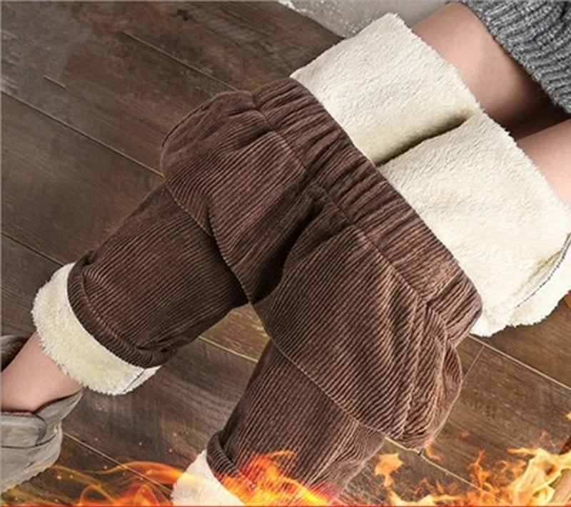 Pantalones bombachos de cintura alta y gruesa