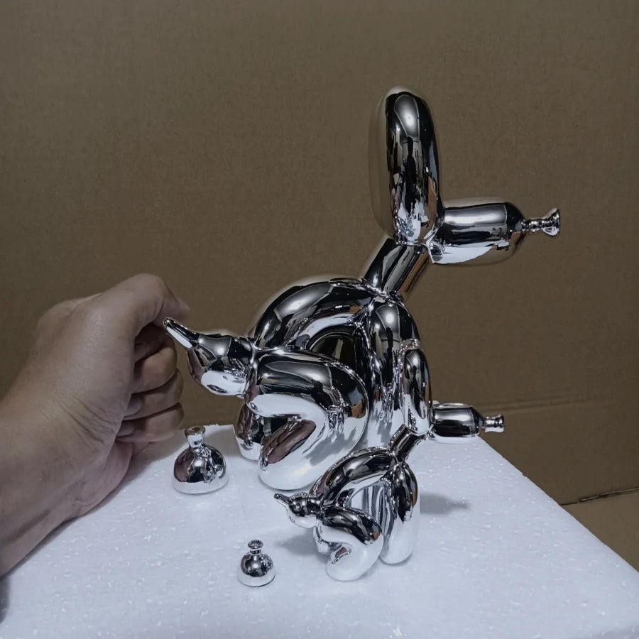 Modern Art Squat Balloon Dog Animal Decorative Statue