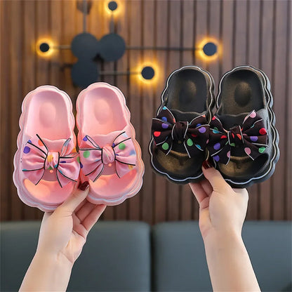 Kids Bow Wear Wear Non-slip Home Slippers
