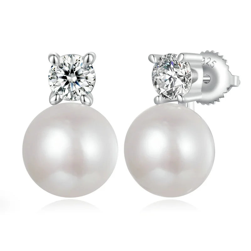 DANA 925 Sterling Silver Freshwater Pearl Stud Earrings