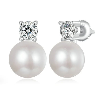 DANA 925 Sterling Silver Freshwater Pearl Stud Earrings