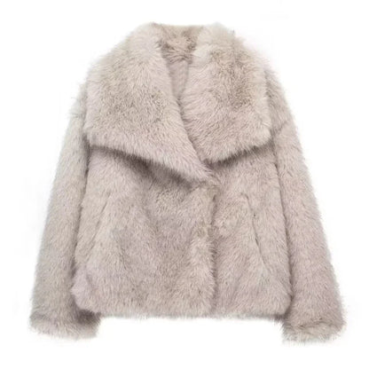 Faux Fur Coat Plush Fluffy Coats