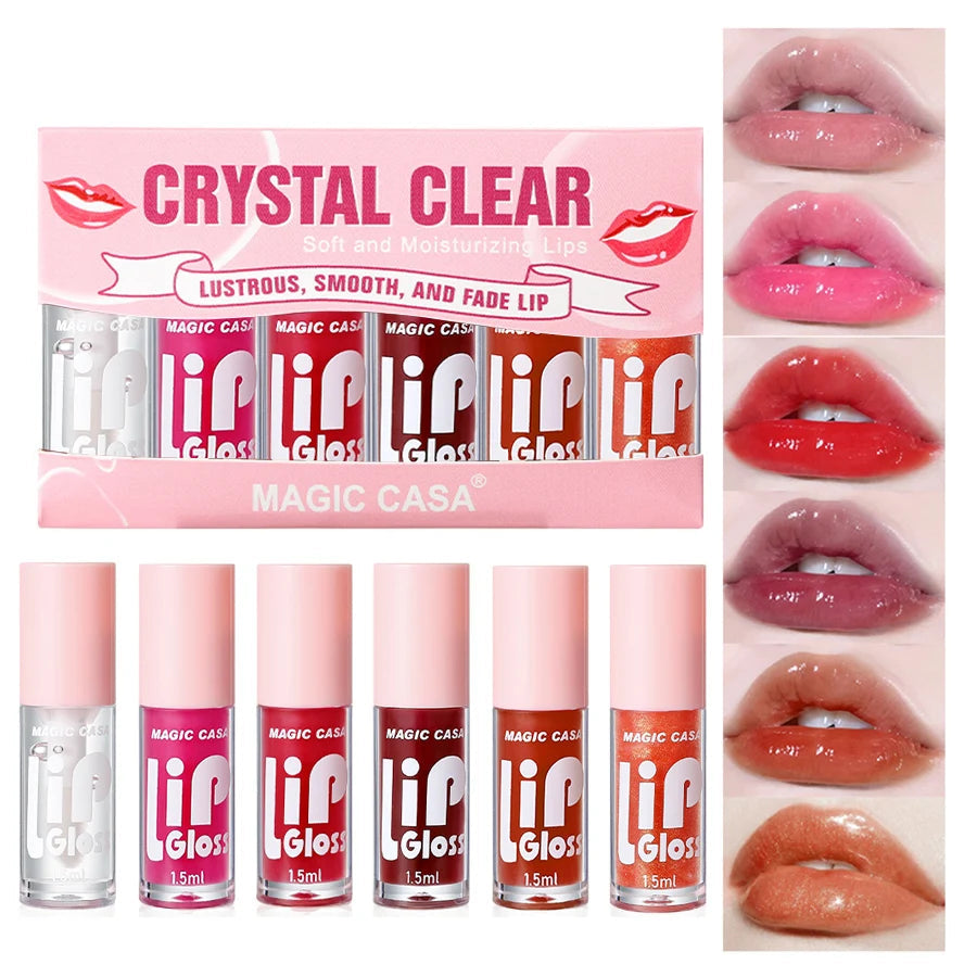 6pcs/set Jelly Lip Oil long-lasting Moisturizing