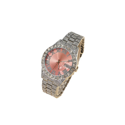 Reloj romano con incrustaciones de diamantes