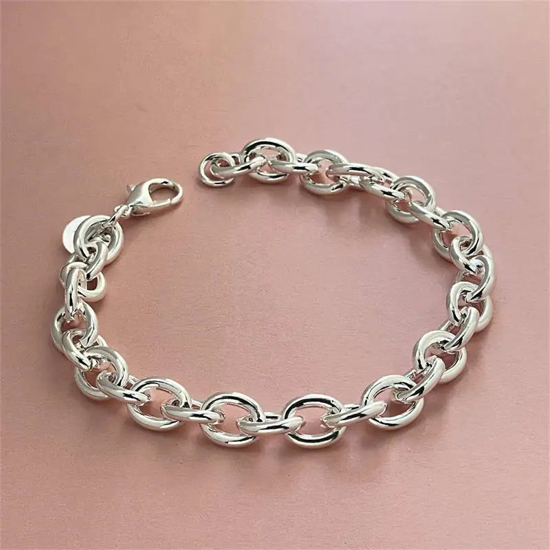 DANA 925 Sterling Silver Chain Charm Bracelet