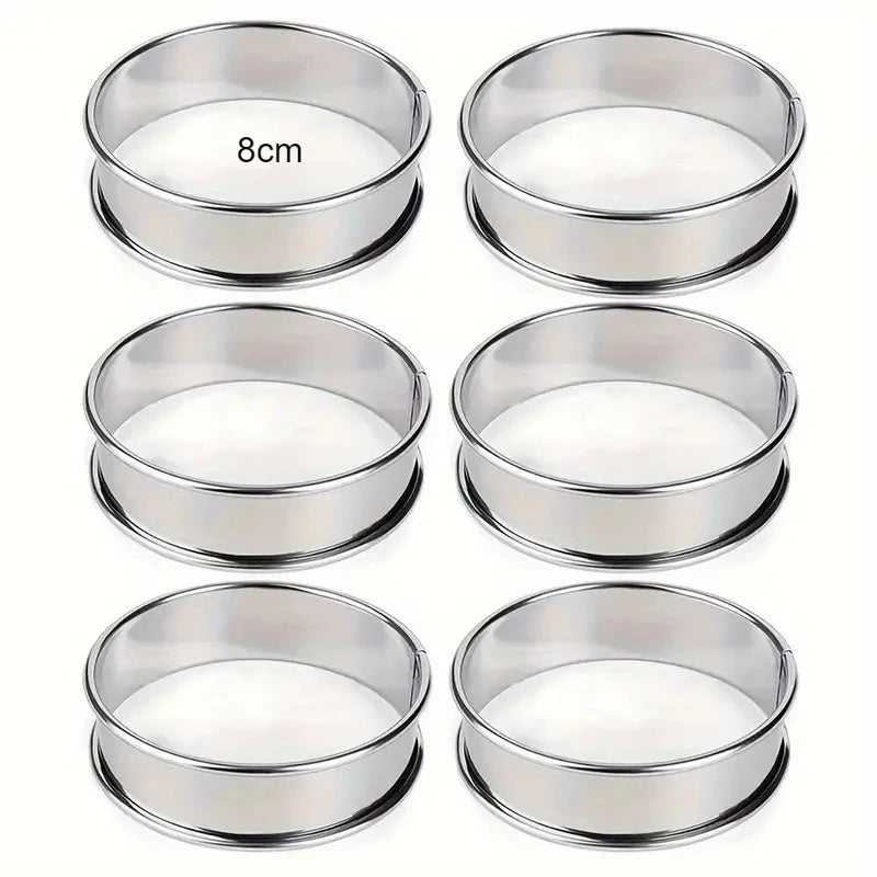 6PCS Stainless Steel Mousse Cake Mold
