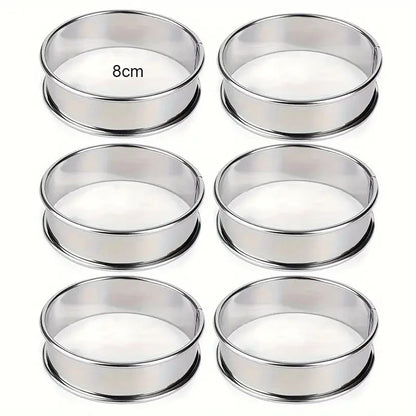 6PCS Stainless Steel Mousse Cake Mold