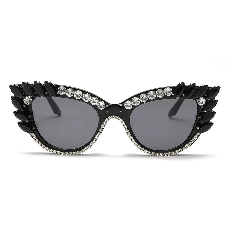 Cat Eye Colorful Big Diamond Sunglasses