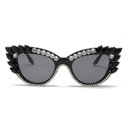 Cat Eye Colorful Big Diamond Sunglasses