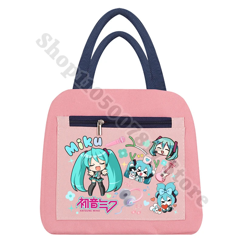 Girl Cartoon Printed Lunch Tote Casual Storage