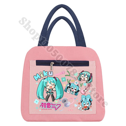 Girl Cartoon Printed Lunch Tote Casual Storage