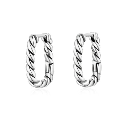 925 Sterling Silver Simple Gold U-shaped Earrings