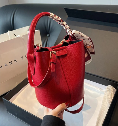 Crossbody PU Material Versatile Bucket Bag