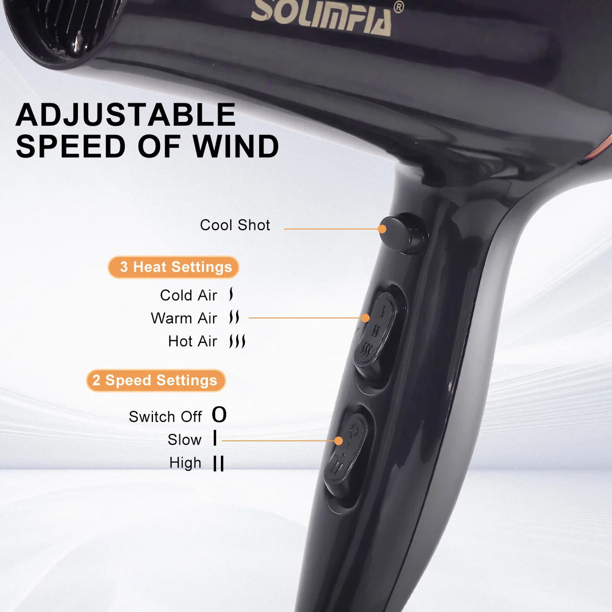 6-Level Professional Hair Dryer Salon Industrial Grade Quick Drying High Temperature Hair