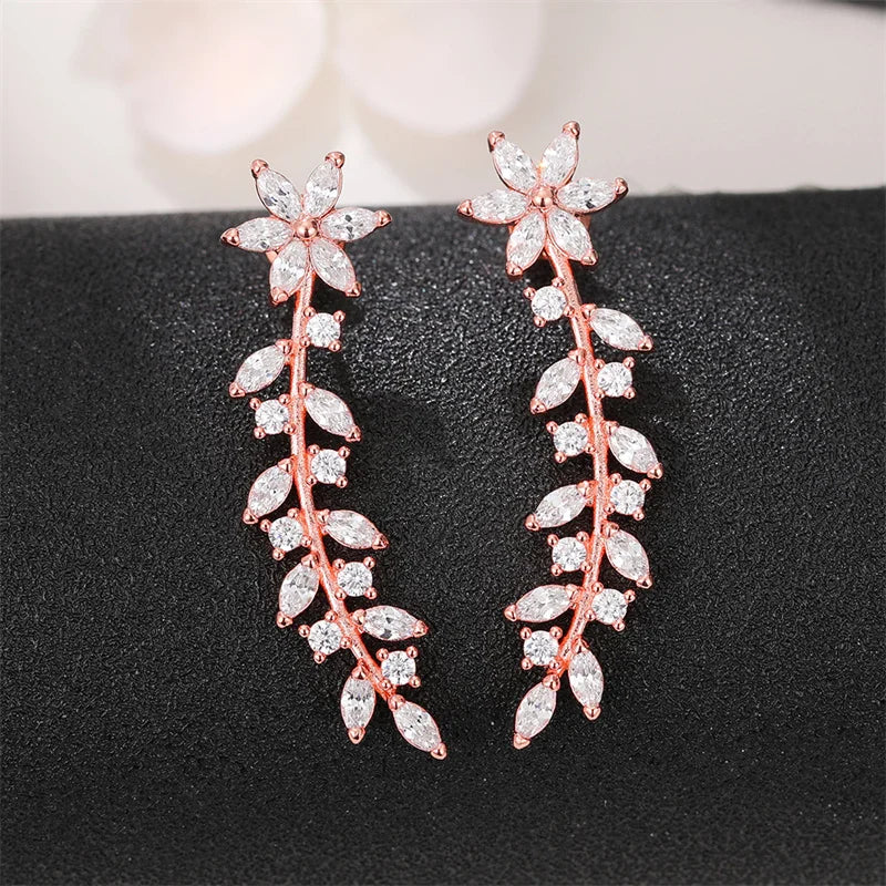 Huitan Aesthetic Flower Stud Earrings