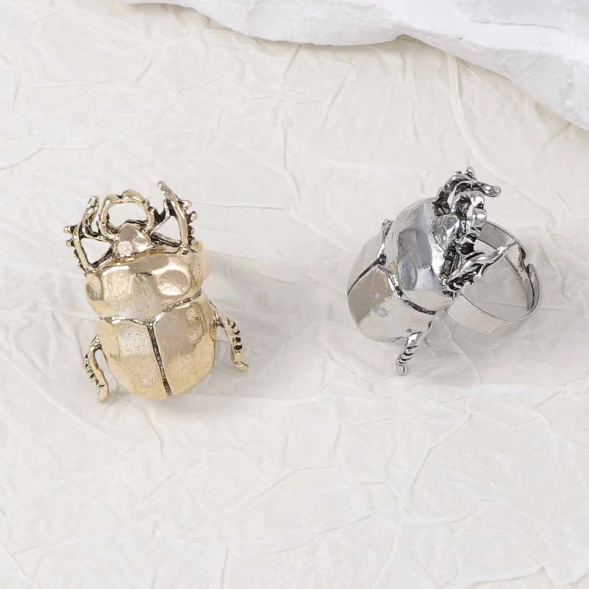 Retro Insect Opening Animal Beetle Cicada Punk Adjustable Ring