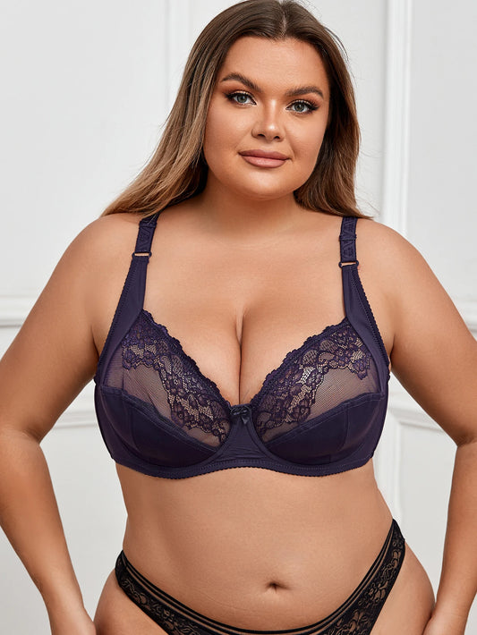 Plus Size Bras Super Thin Sexy Lace Lingerie