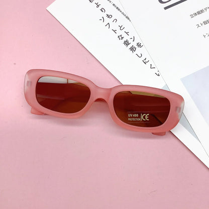 Cute Vintage Frosted Rectangle Sunglasses