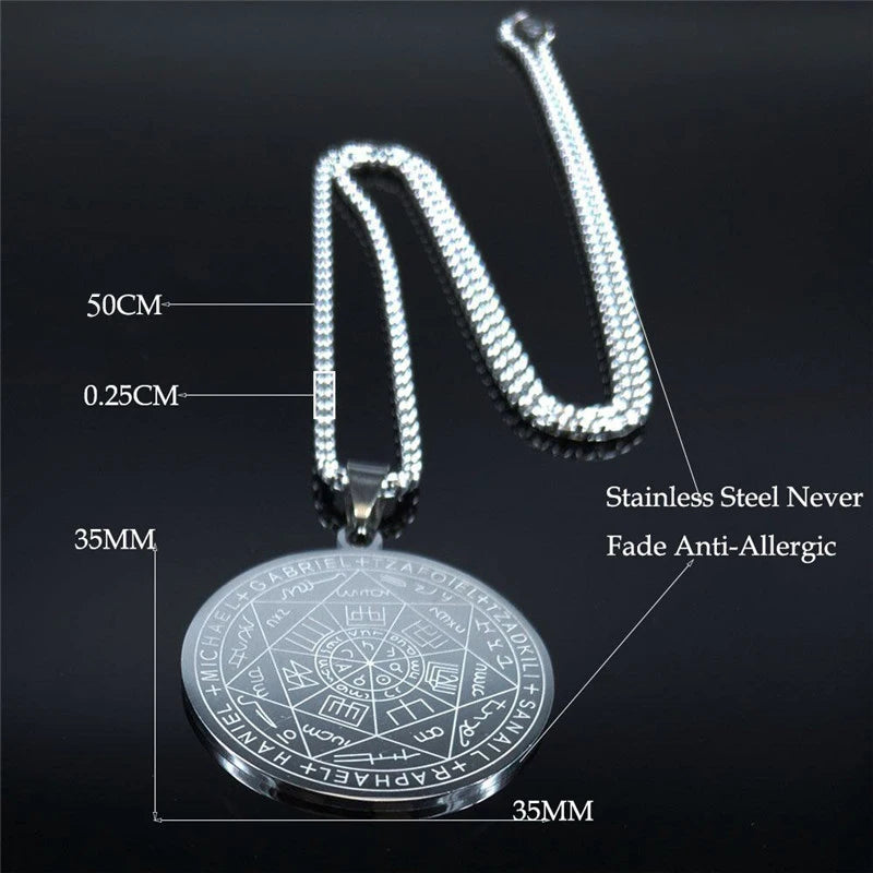 Seven Archangels Amulet Stainless Steel Necklaces