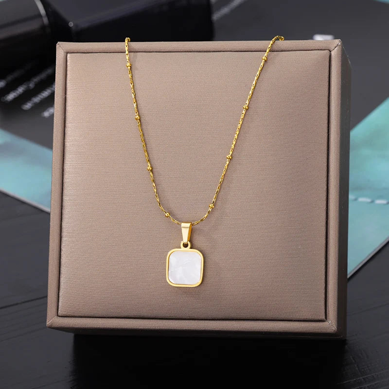 Devil's Eye Pendant Stainless Steel 18K Gold Plated Zirconia Necklace