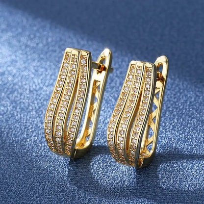 925 Silver Needle Princess Crystal Square Zircon Drop Earrings