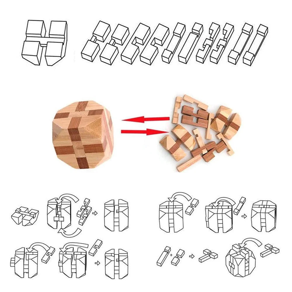 Kong Ming Luban Lock 3D Handmade Toy