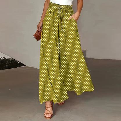Polka Dot Print Streetwear Wide Leg Pants