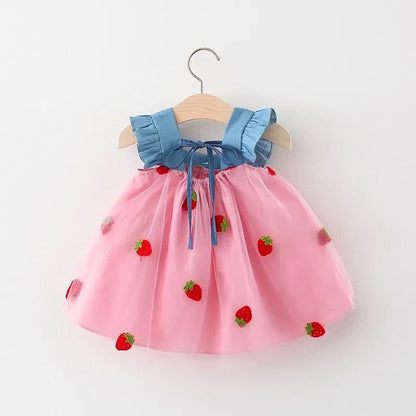 Baby Girl Cherry Mesh Dress