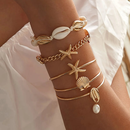 Starfish Shell Pendant Bracelet