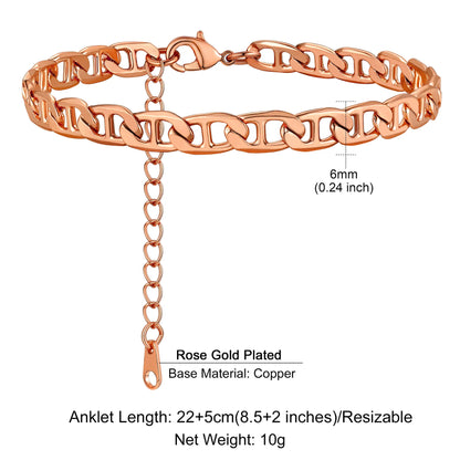 U7 Ankle Cuban Link Snake Figaro Bracelets