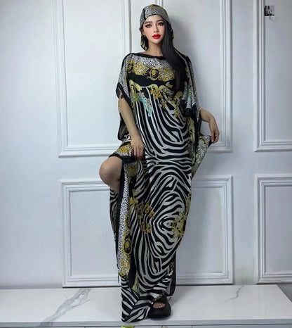 African Muslim Lady Summer Boho Kaftan Dress