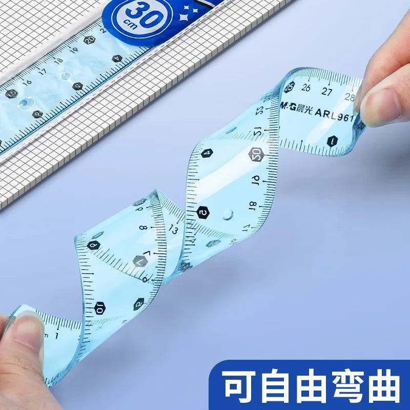 15/20/30 cm Transparent Soft Folding Straight Ruler