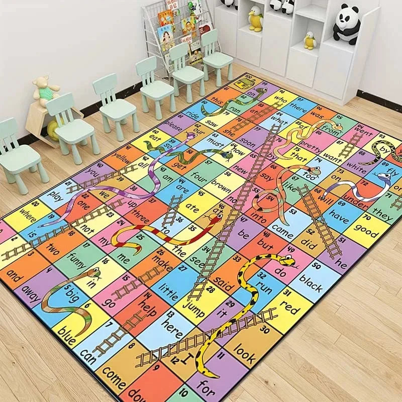 Snakes and Ladders Game Pattern Carpet Floor Mat