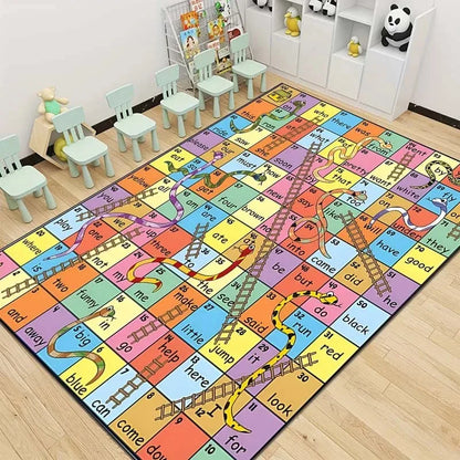 Snakes and Ladders Game Pattern Carpet Floor Mat