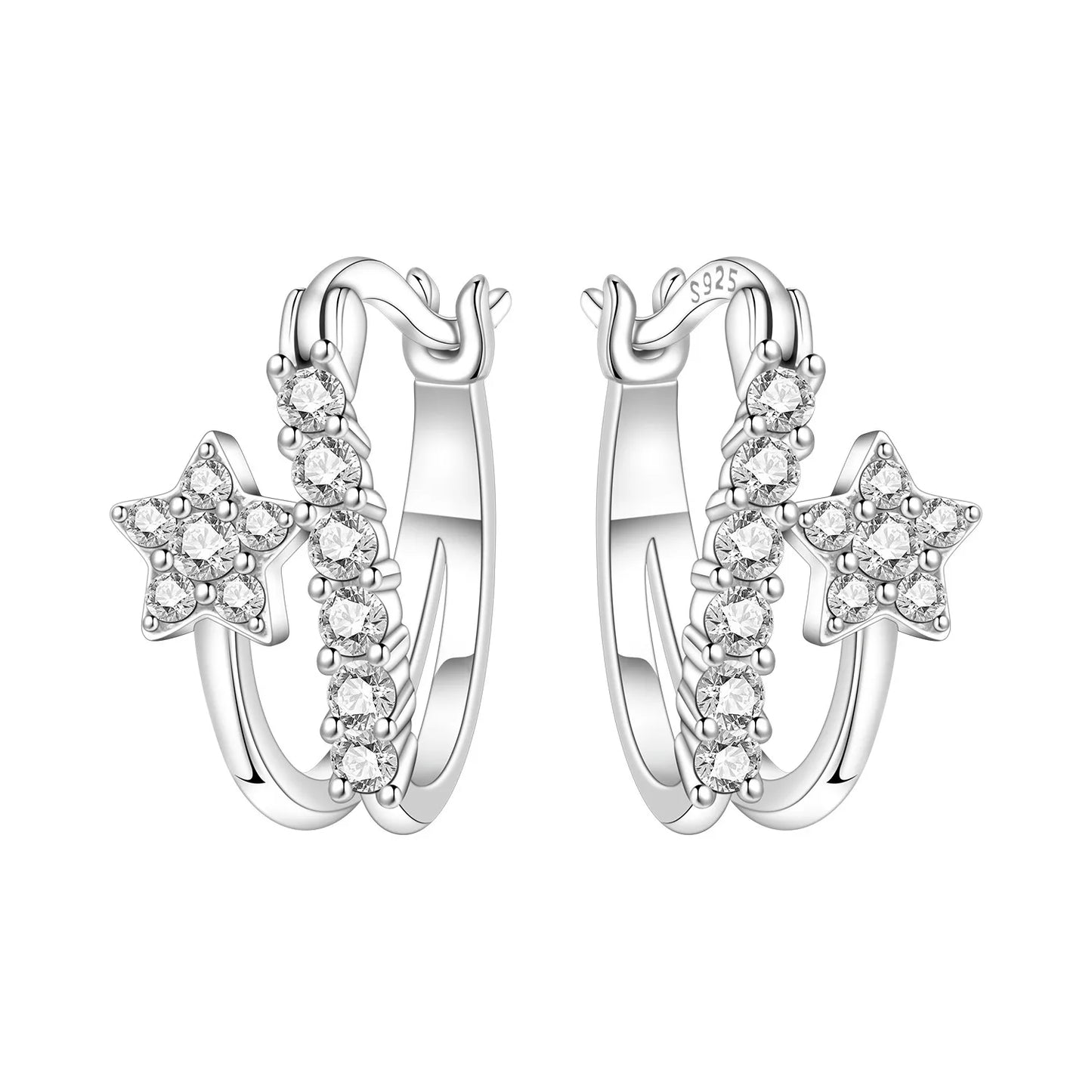925 Sterling Silver Simple Gold U-shaped Earrings