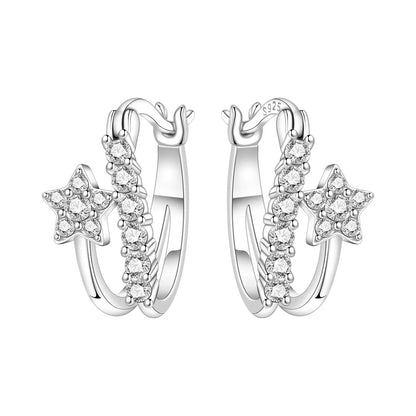 925 Sterling Silver Simple Gold U-shaped Earrings