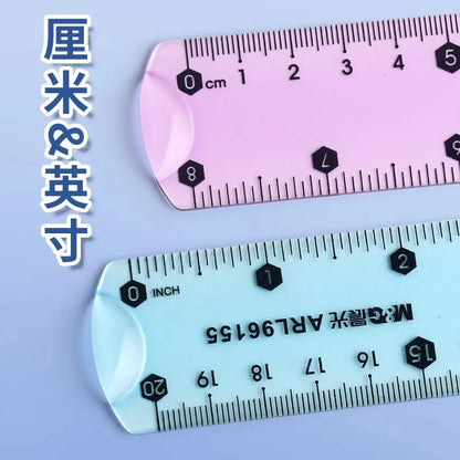 15/20/30 cm Transparent Soft Folding Straight Ruler