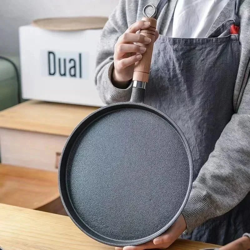 20cm Cast Iron Skillet Uncoated Pre Seasoned Frying Pan
