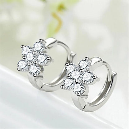 925 Sterling Silver Zircon Buckle Earrings