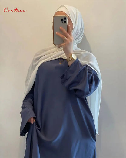 Silky Muslim Full Length Flare Sleeved Soft Abaya