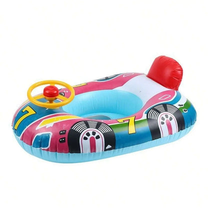Baby Swimming Pool Float Cute Car Design Toddler Floatie Boat Swim Tube