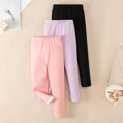3/1 Piece Autumn And Winter Children Solid Color Thick Warm Leggings