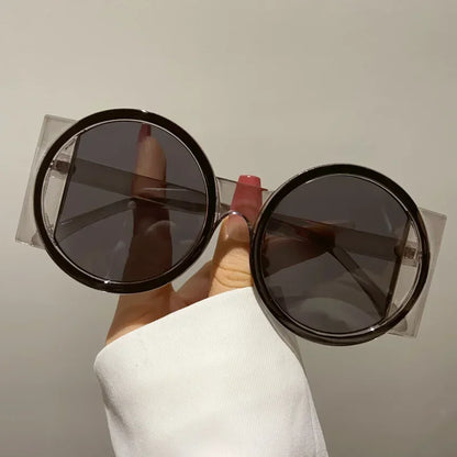Round Double Color Beach Retro Trend Sunglasses
