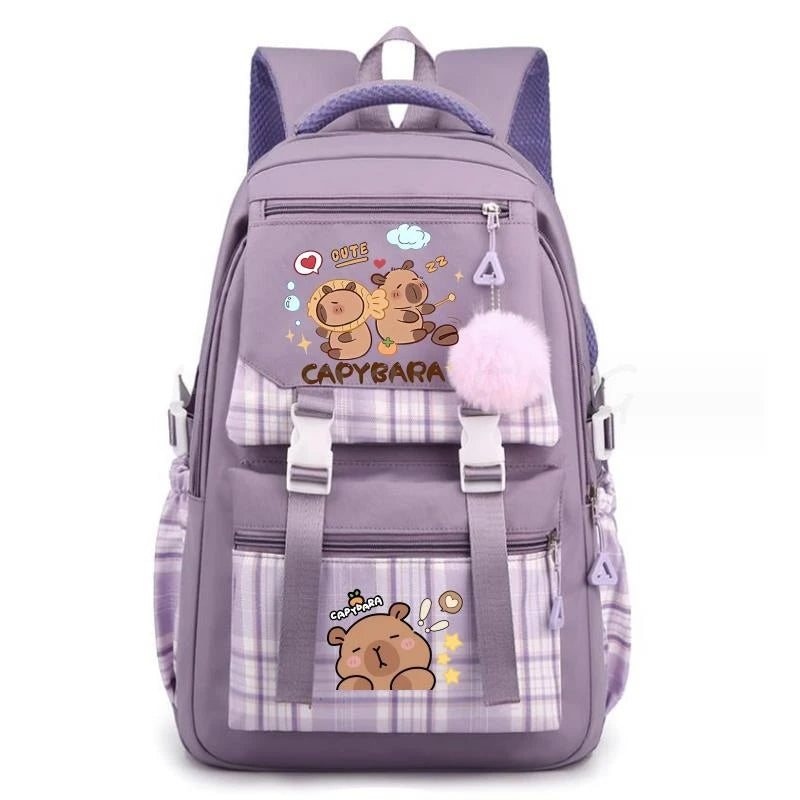 Backpack Lovely Capybara Print Large Capacity School Backpacks
