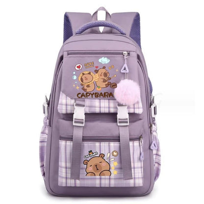 Backpack Lovely Capybara Print Large Capacity School Backpacks