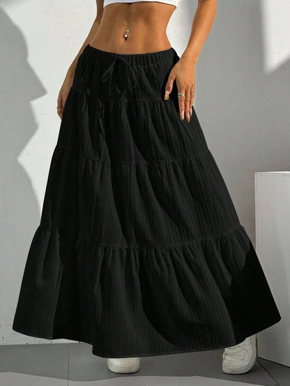 Half-length with straps patchwork large-flared dresses