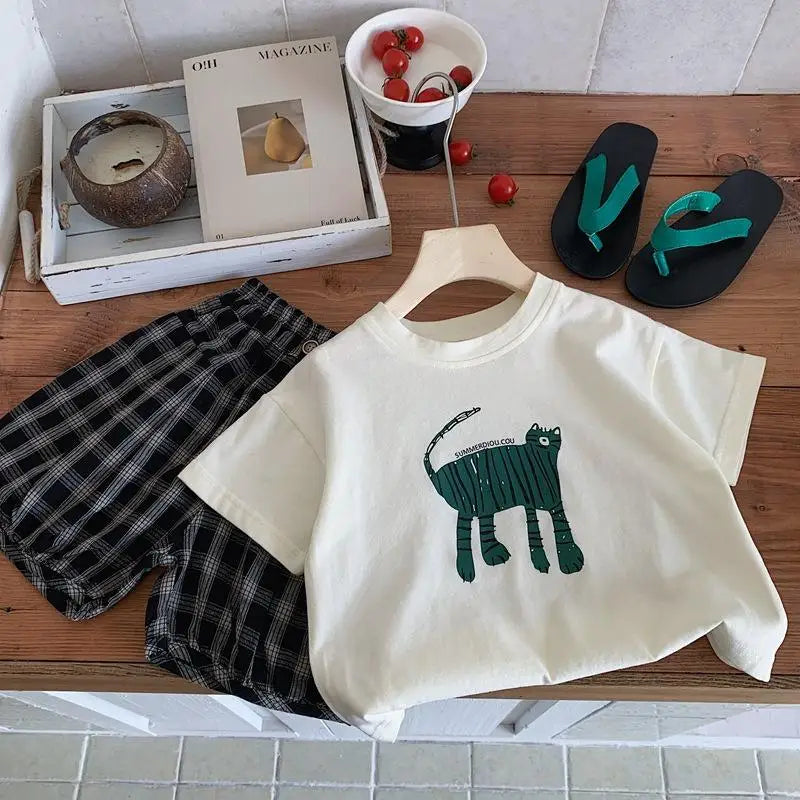 Printed Cartoon Short Sleeve Tops Tees Wear Casual T-shirt