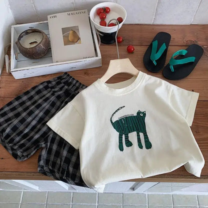 Printed Cartoon Short Sleeve Tops Tees Wear Casual T-shirt