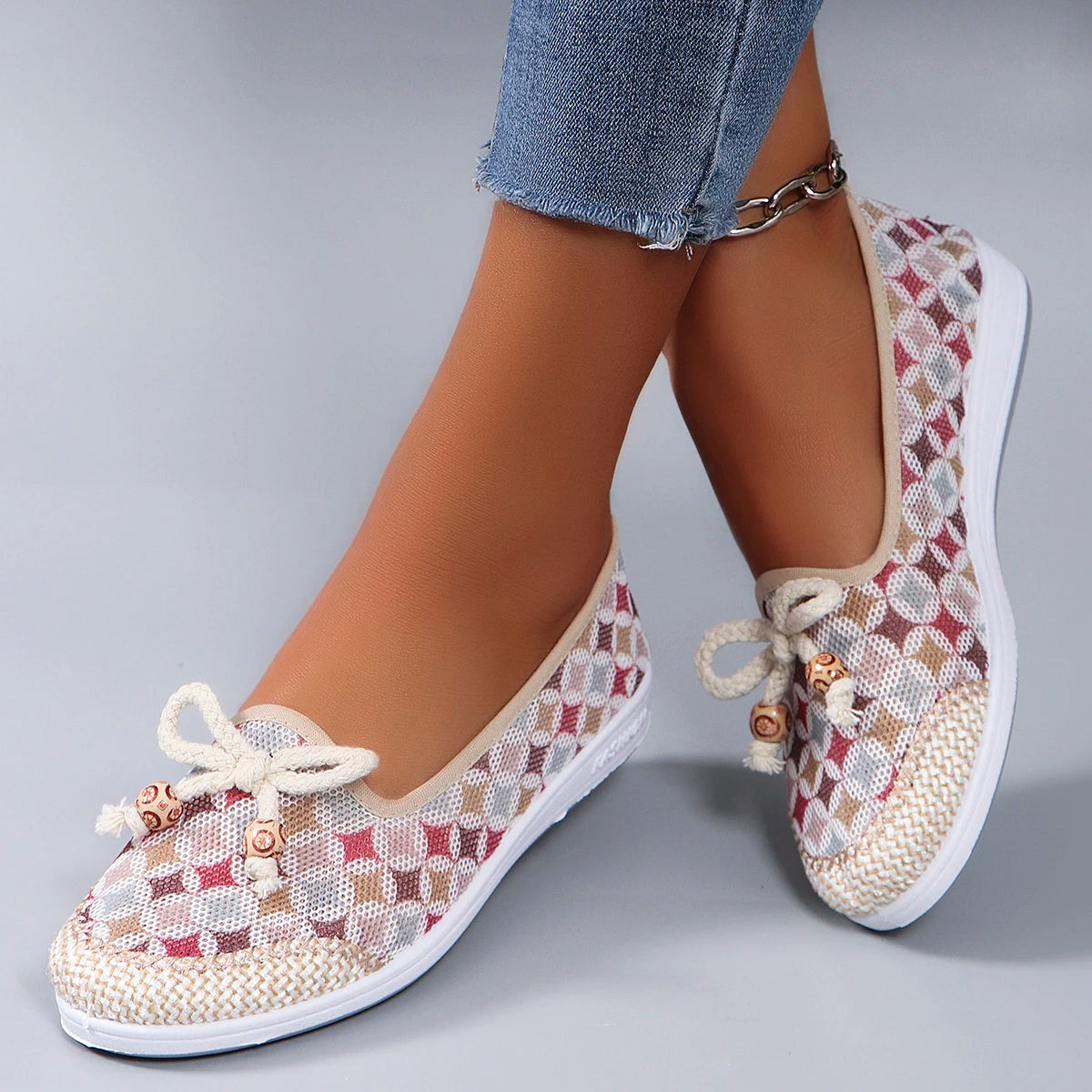 Mesh flat casual sneakers shoes